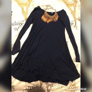 Navy Cotton Swing Dress